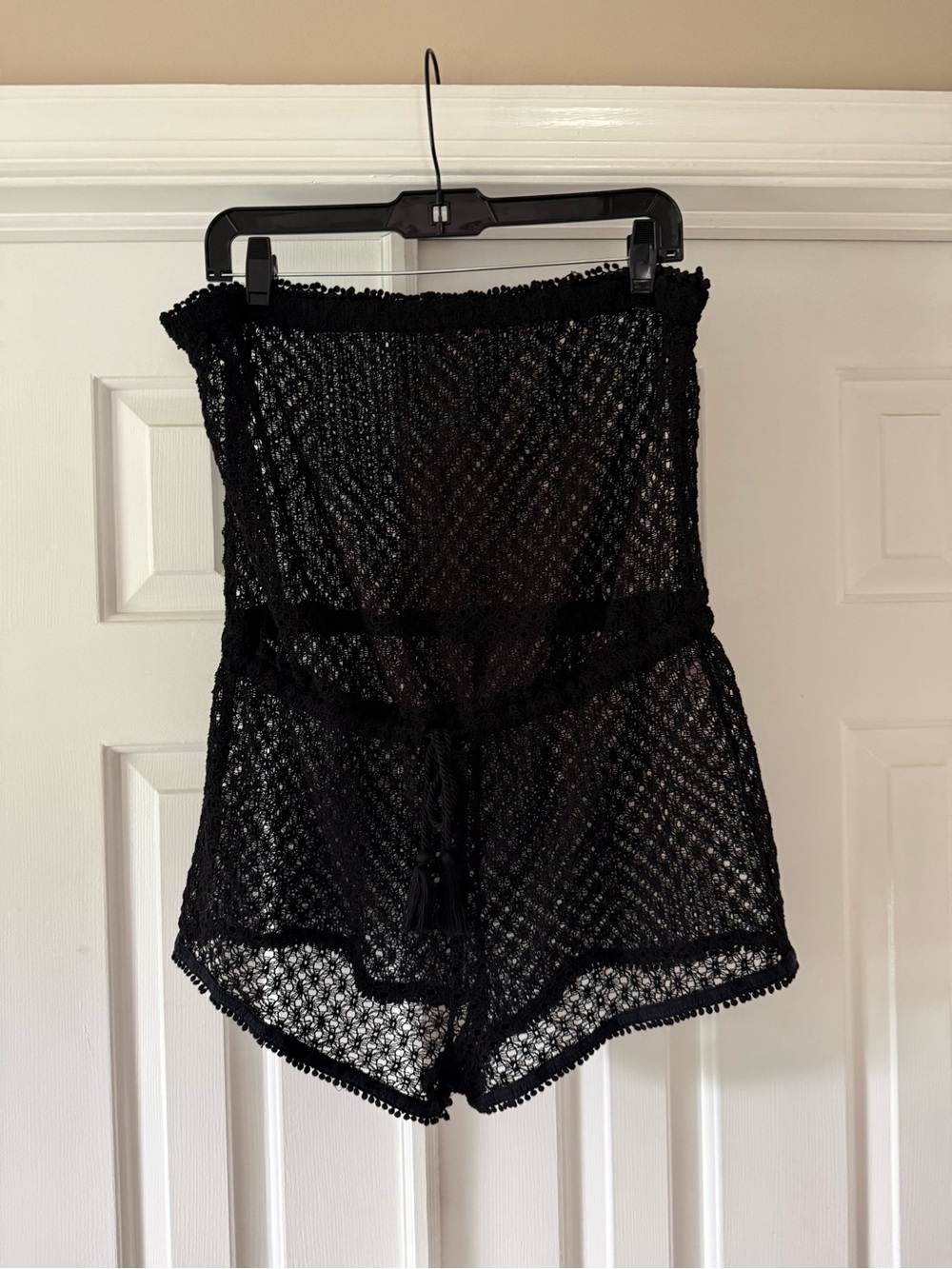 Victoria's Secret Black Crochet Strapless Cover-Up